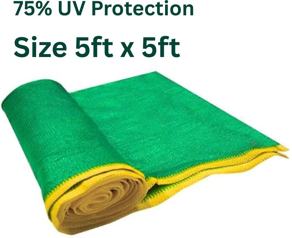 Sun Shade Net 5 X 5 ft for balcony, terrace, garden 75% Portable Green House-image-21
