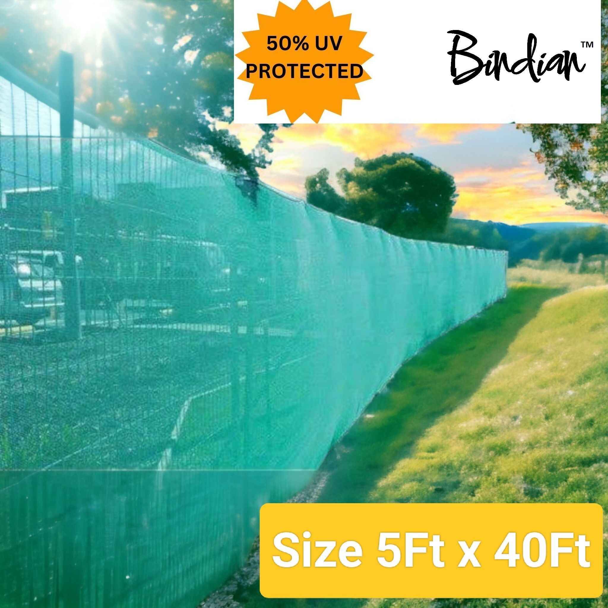 Shade Net 5x40 feet green net_01 50% UV Block Multipurpose for Garden/Balcony Portable Green House-image-23