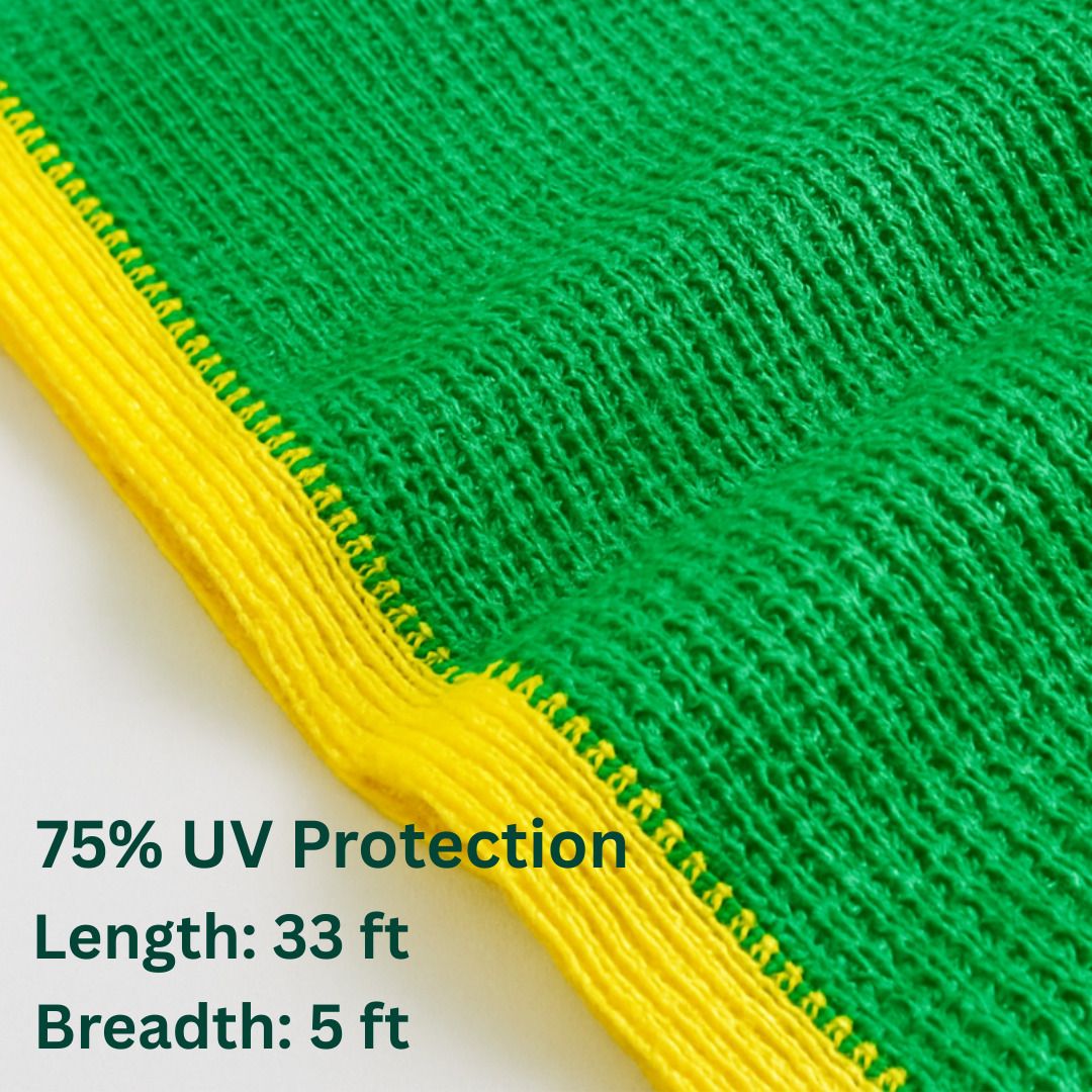 75% Green Net, Green Shade net, Green Net for Boundary/Garden (5ft x 33ft) Portable Green House-image-41