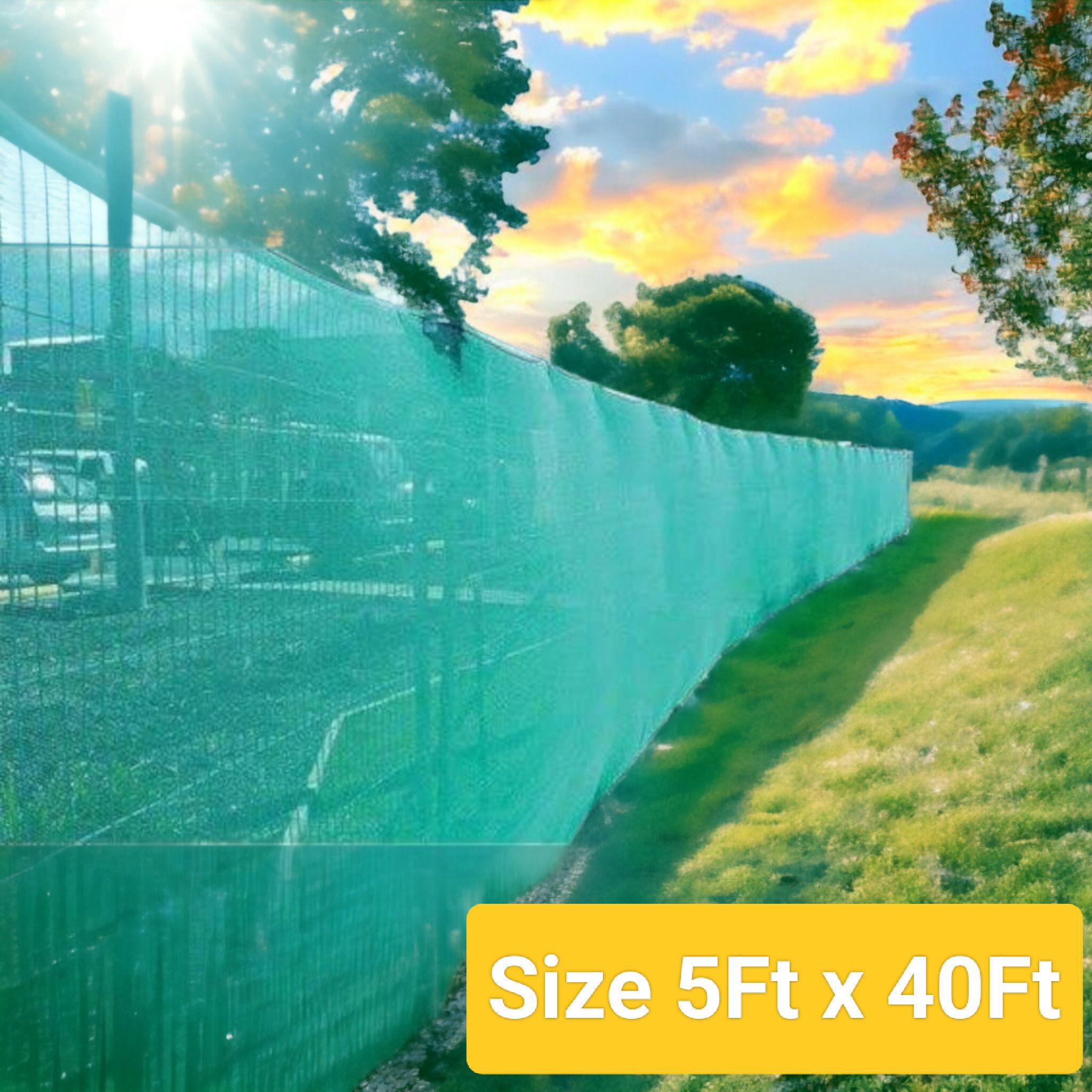 Green Shade Net(5 x 40 ft), 50% Sunlight Blocking Multipurpose For Gardening Portable Green House