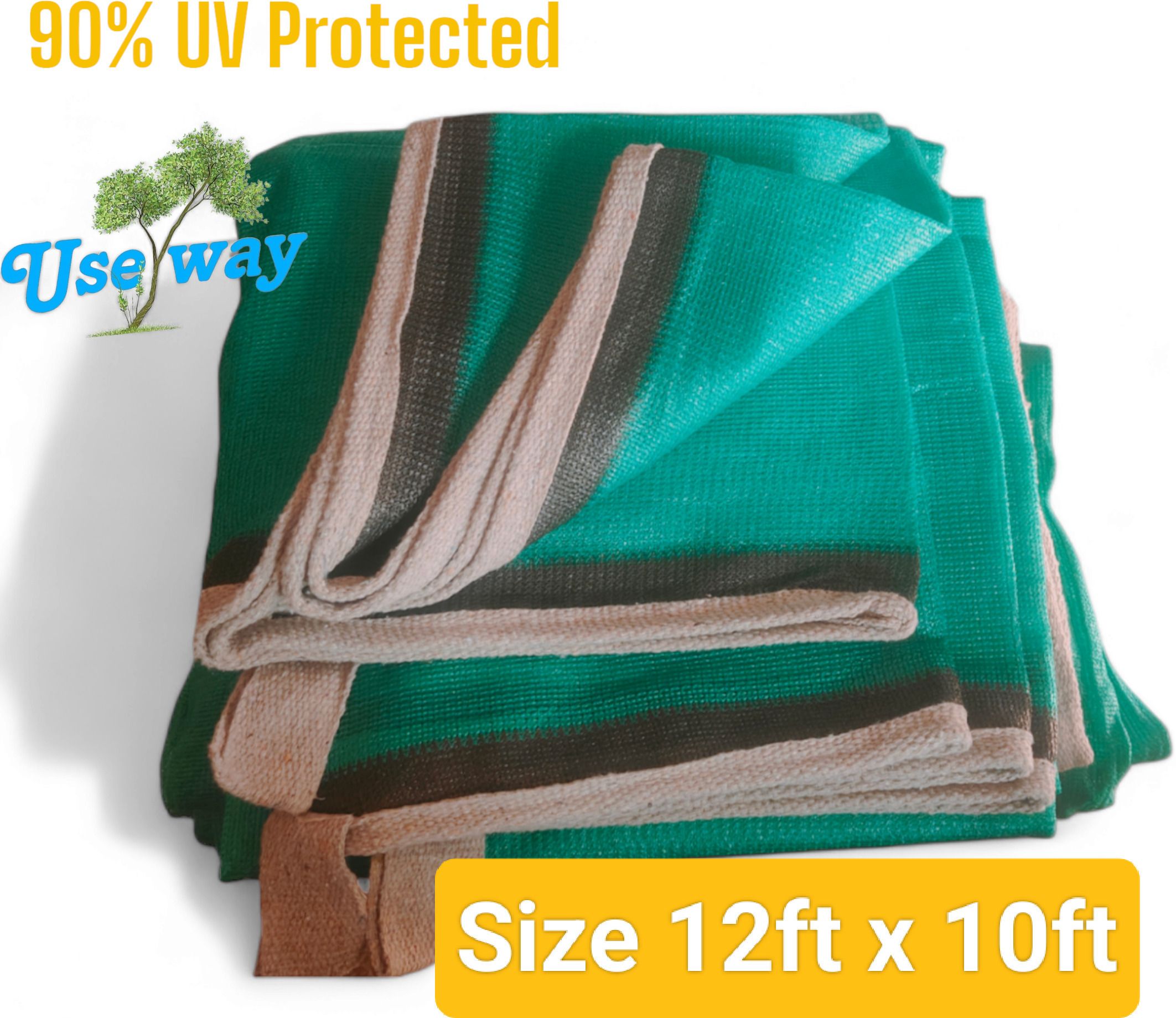 Green Shade Net Size (12ft x 10ft) net from Sunlight 90% Shading Portable Green House