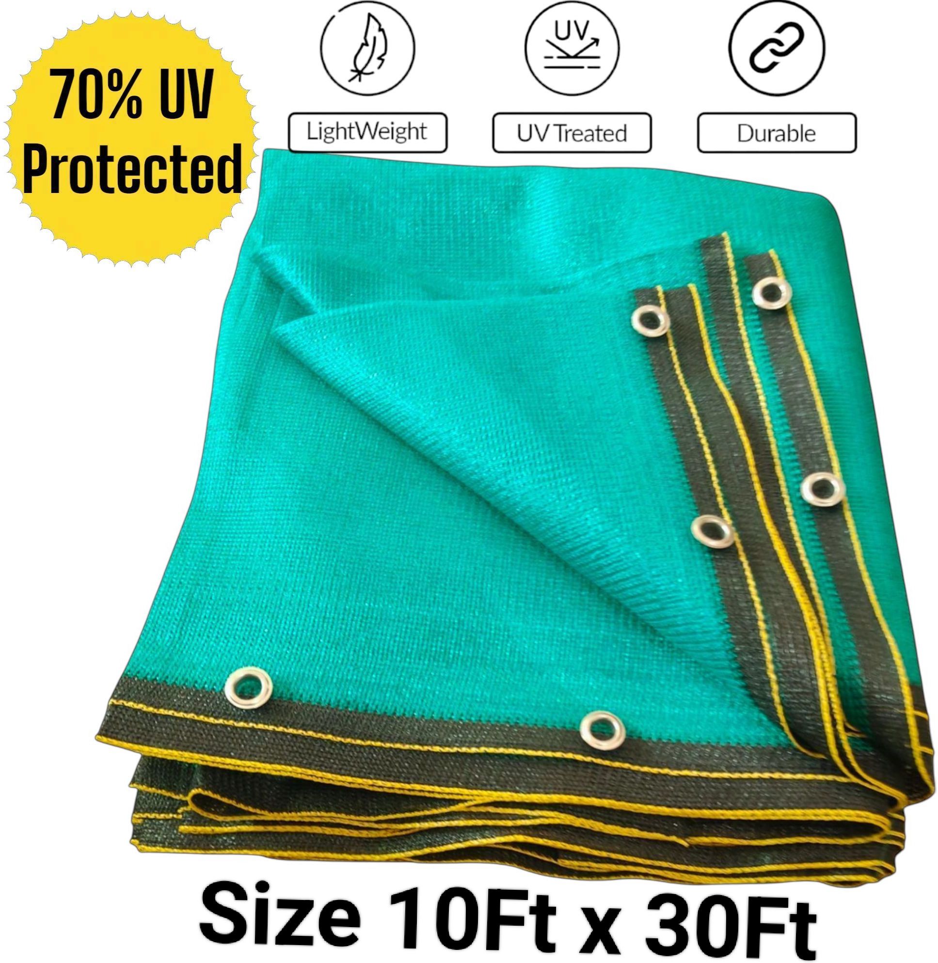 Green Shade Net(10Ft x 30Ft)- 70% Sunlight Block Multipurpose For Garden/Balcony Portable Green House-image-18