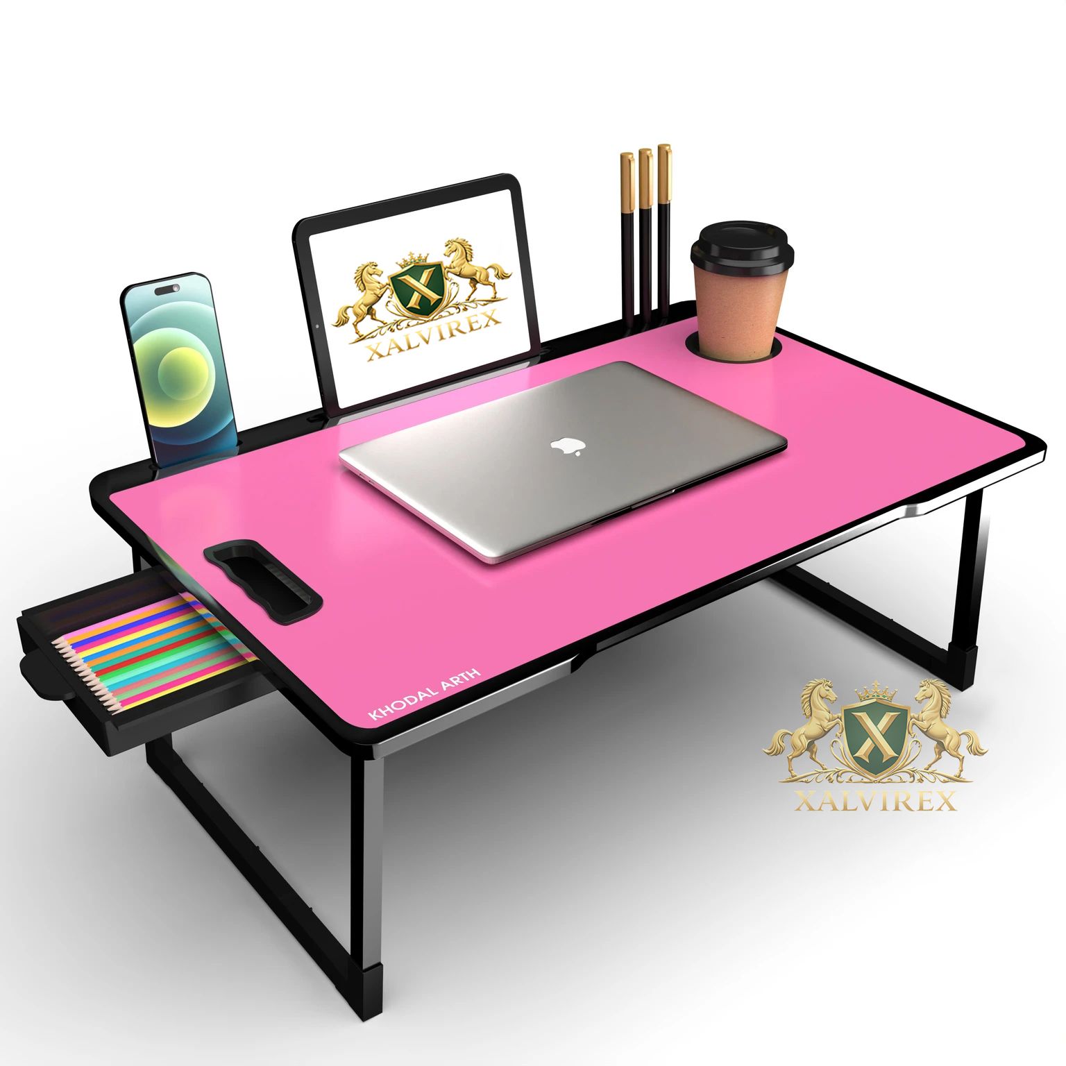 xalvirex PINK COTTED Plastic Portable Laptop Table-picture-15