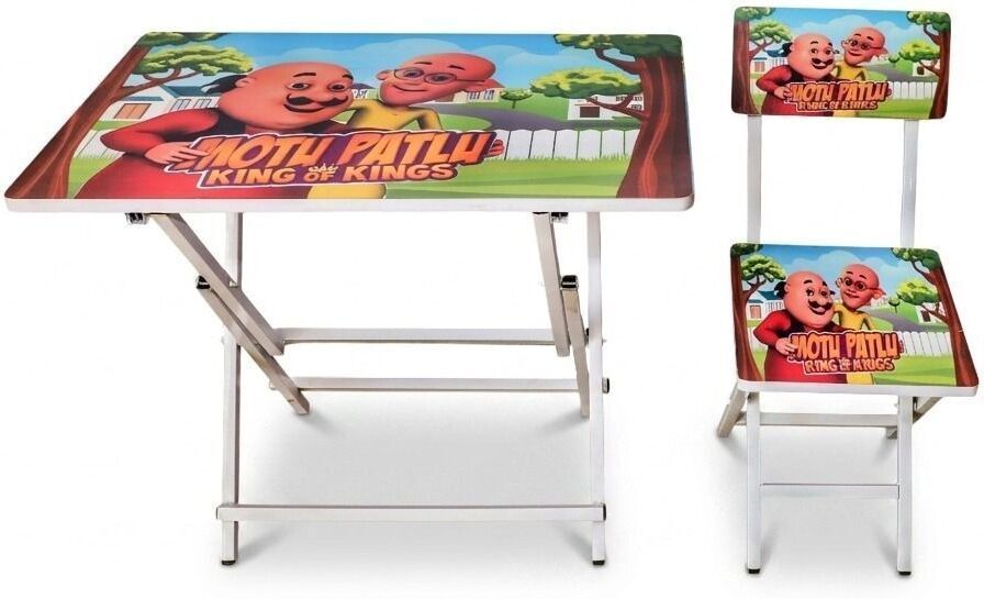 Motu Patlu Kids Folding Table & Chair Set | Study Desk for Children Wood Portable Laptop Table-image-19