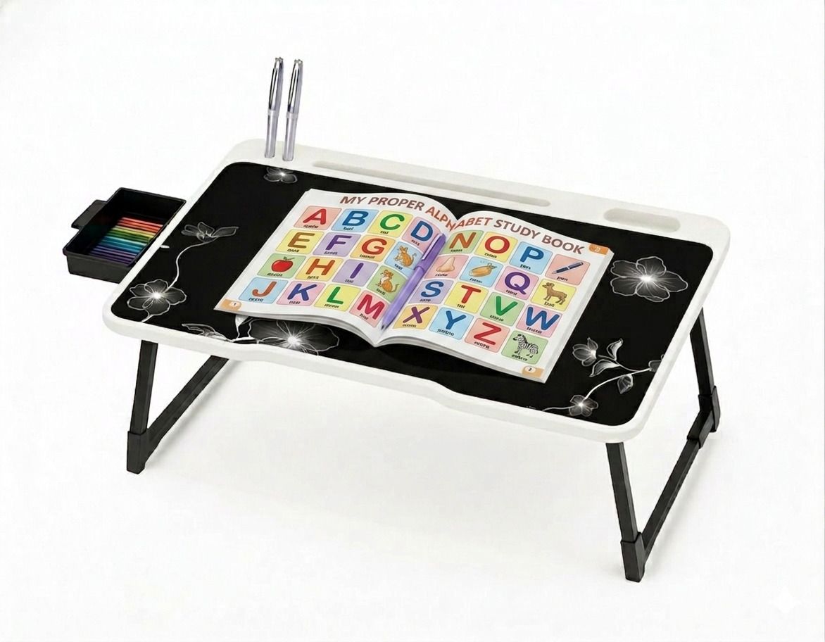 lipparis Study Table & Kids Table (Black) Wood Portable Laptop Table-picture-43
