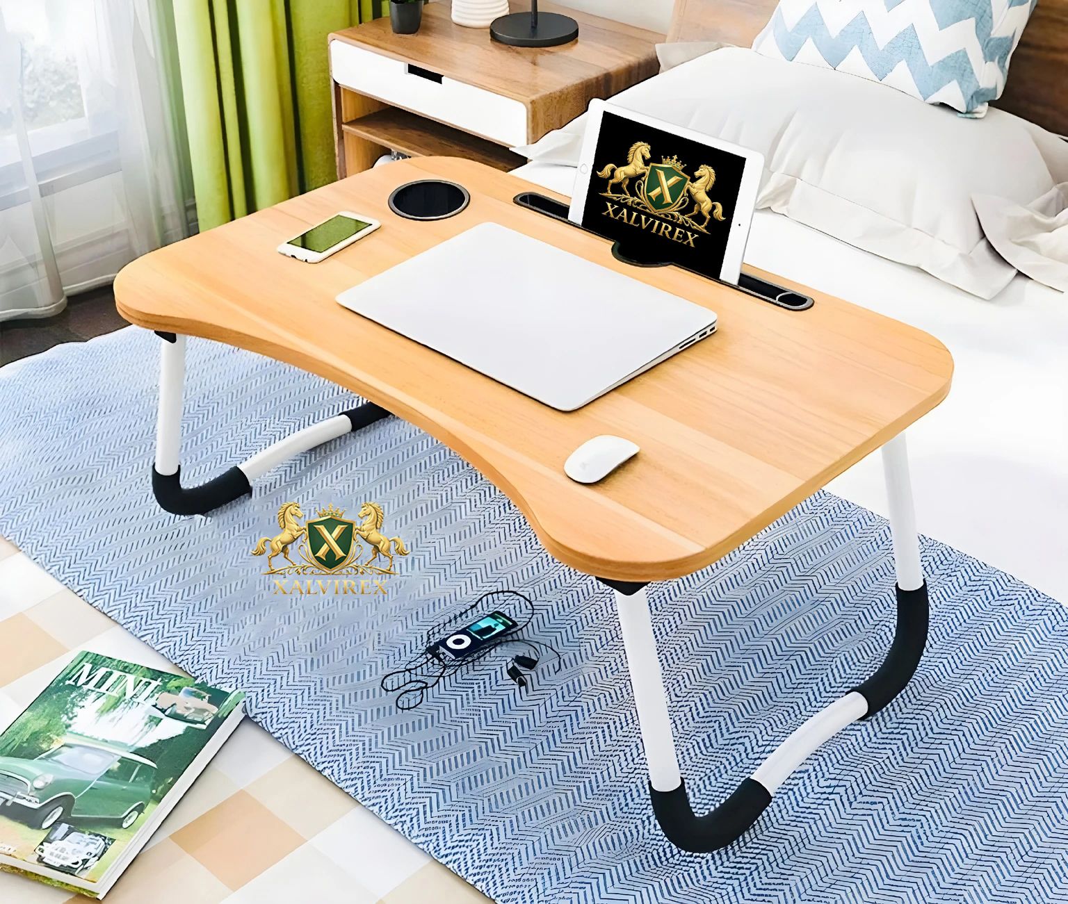 xalvirex WOOD TABLE Plastic Portable Laptop Table-picture-2