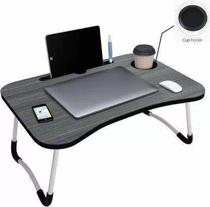 MULTIPURPOSE FOLDABLE WITH CUP HOLDER , STUDY & LAPTOP TABLE Wood Portable Laptop Table-image-46