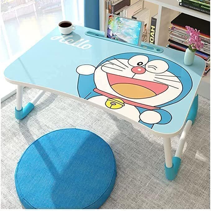 hvedora Foldable Doraemon Kids Study Table with Cup Holder & Tablet Slot Desk Wood Portable Laptop Table-picture-20