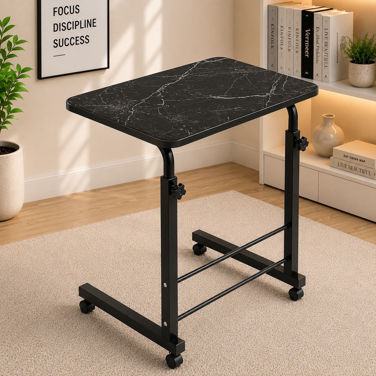 VIROVIA™ GREY Height Adjustable Computer Table Portable Study Desk Wood Portable Laptop Table-image-19