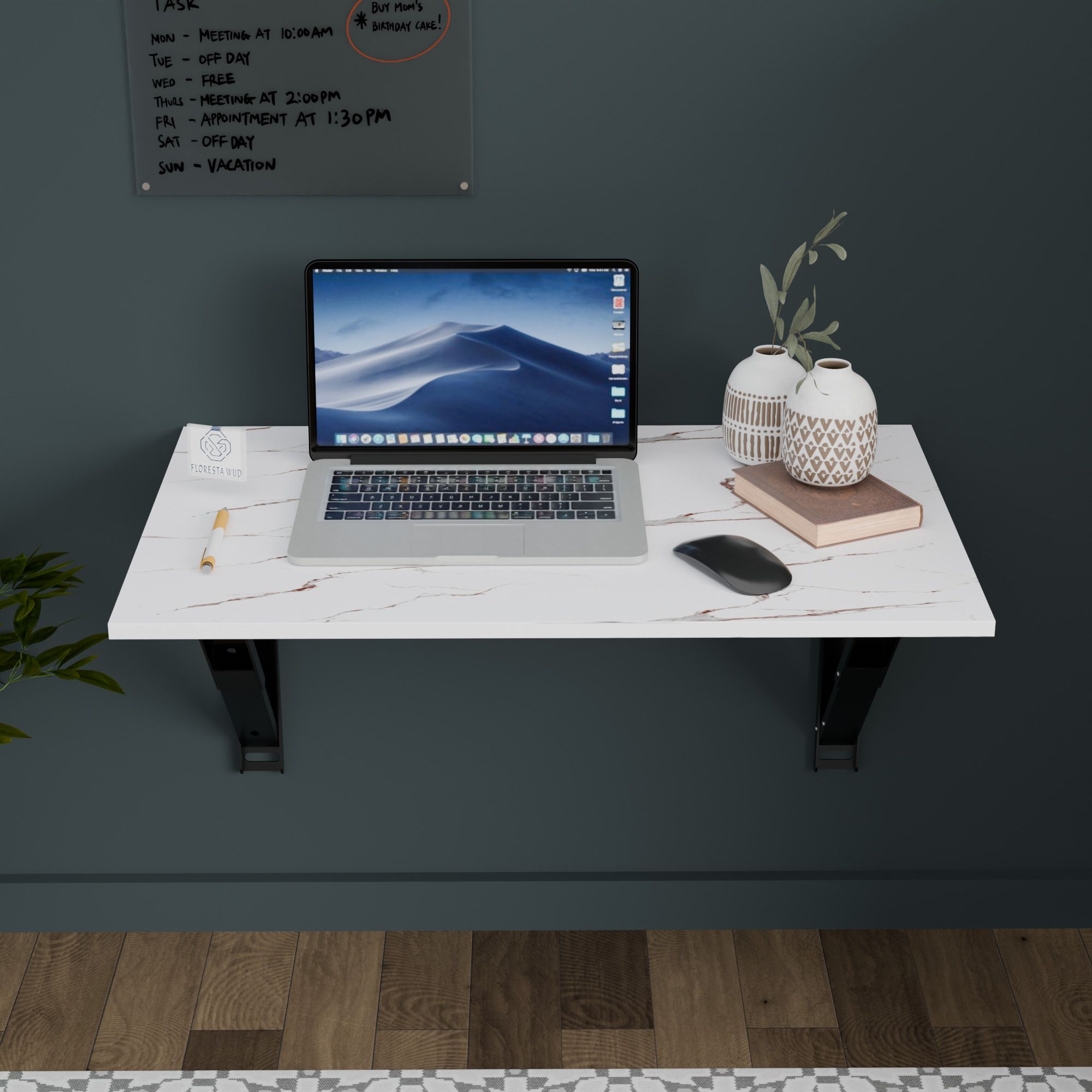 floresta wud Wall Mounted Laptop Table | Study Table | Deskwork For Study Room | Office Wood Portable Laptop Table-picture-26