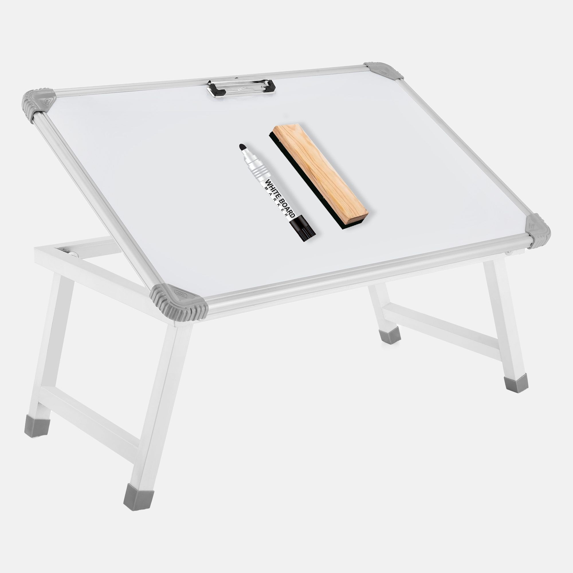 eduway Non-Magnetic Multipurpose Whiteboard Study table for kids learning, home, office Wood Portable Laptop Table-picture-27