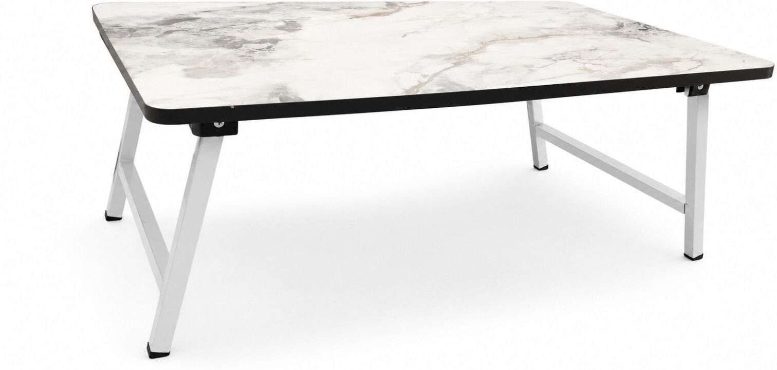 Foldable Laptop Table Portable Bed Desk Study Table Marble Finish 60x40cm Wood Portable Laptop Table-image-6