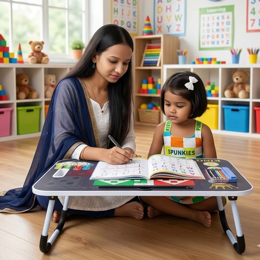 shree hari quality first wood laptop and foldable kids study table Wood Portable Laptop Table-picture-14