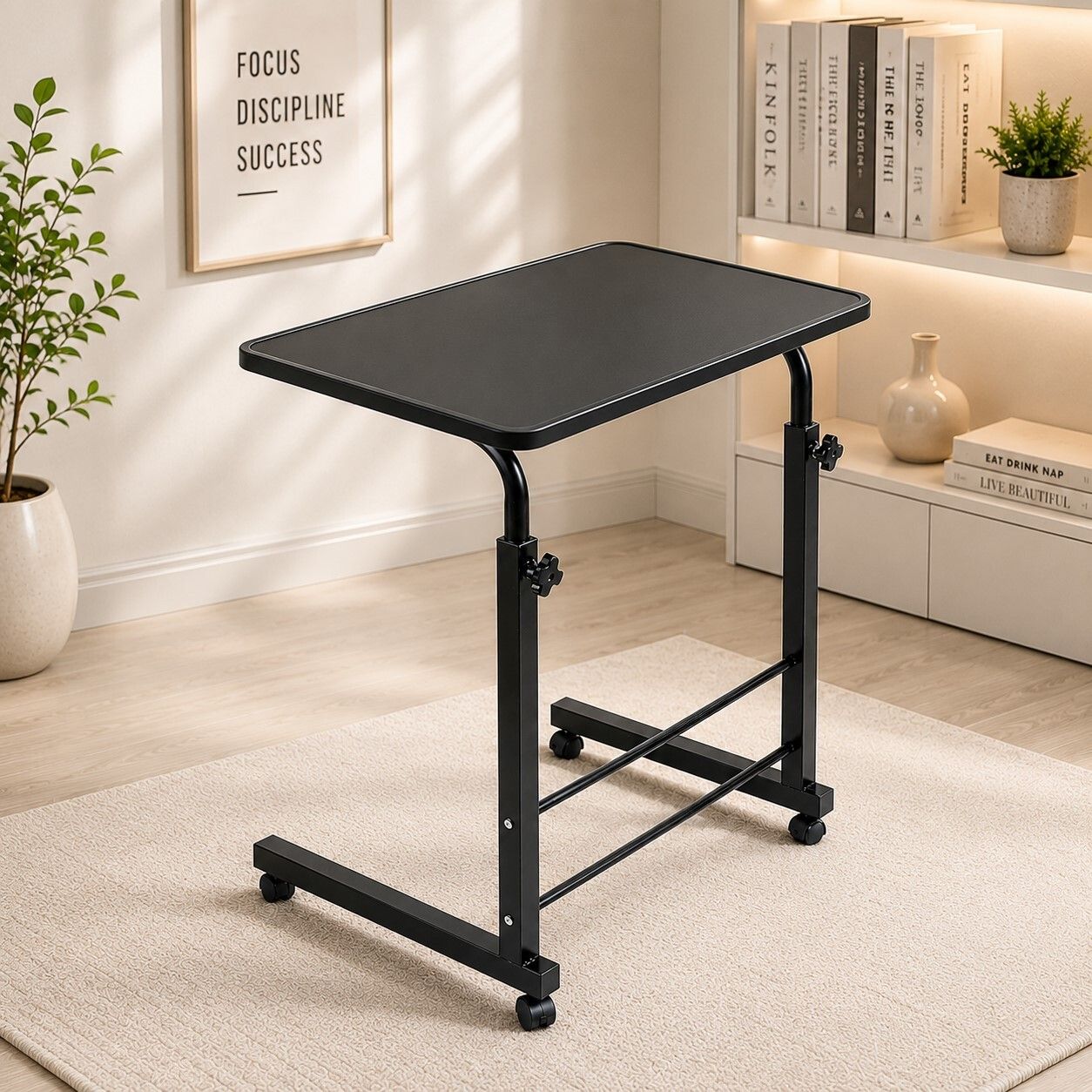 virovia ™ Adjustable Computer Table with Wheels for Home & Study Wood Portable Laptop Table-picture-38