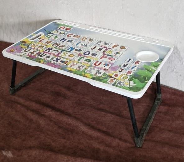 zure Folding Study Desk for Bed with Storage Drawer and Cup Holder Plastic Portable Laptop Table-picture-10