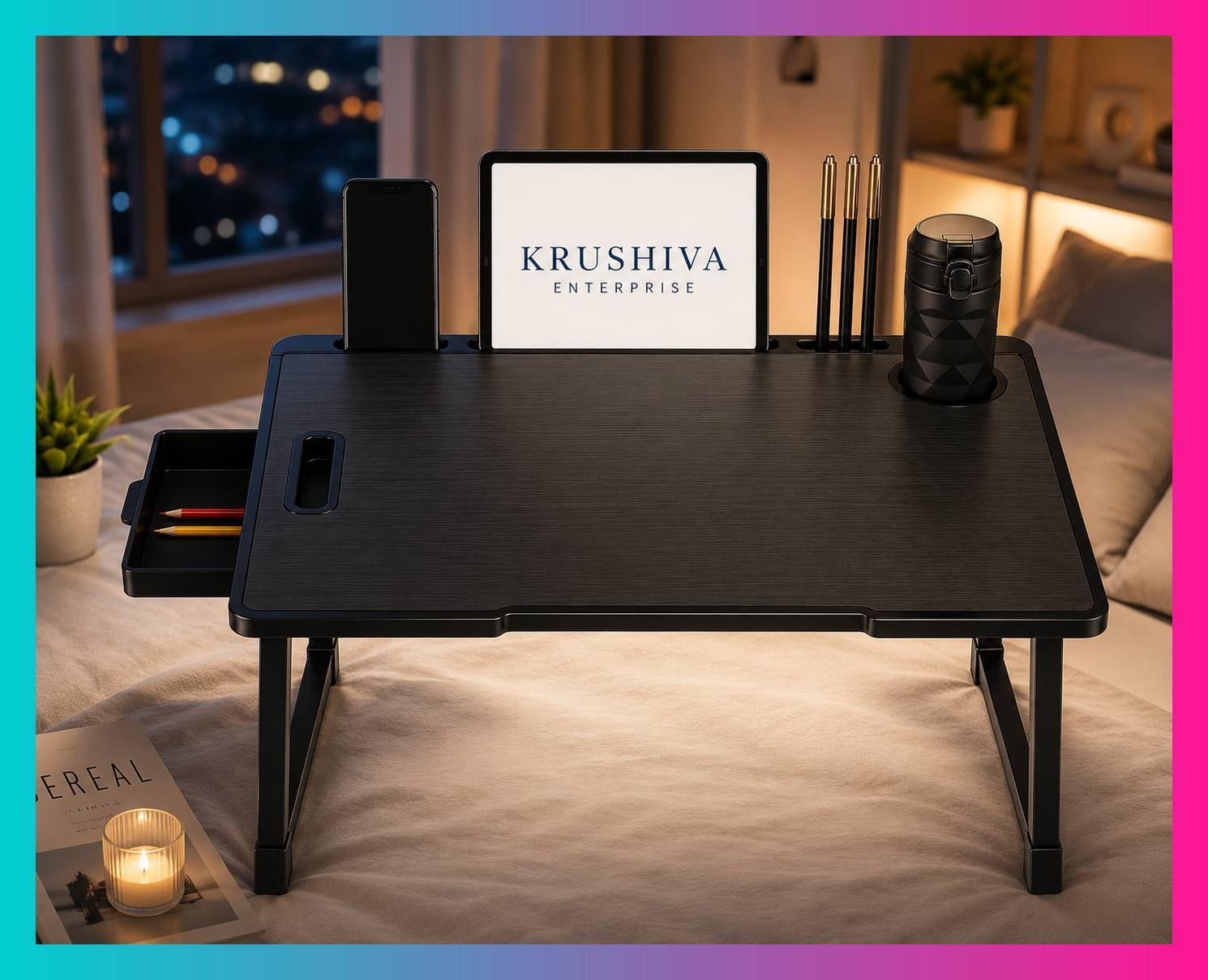 krushiva Portable Foldable Laptop Table Wood Portable Laptop Table-picture-21
