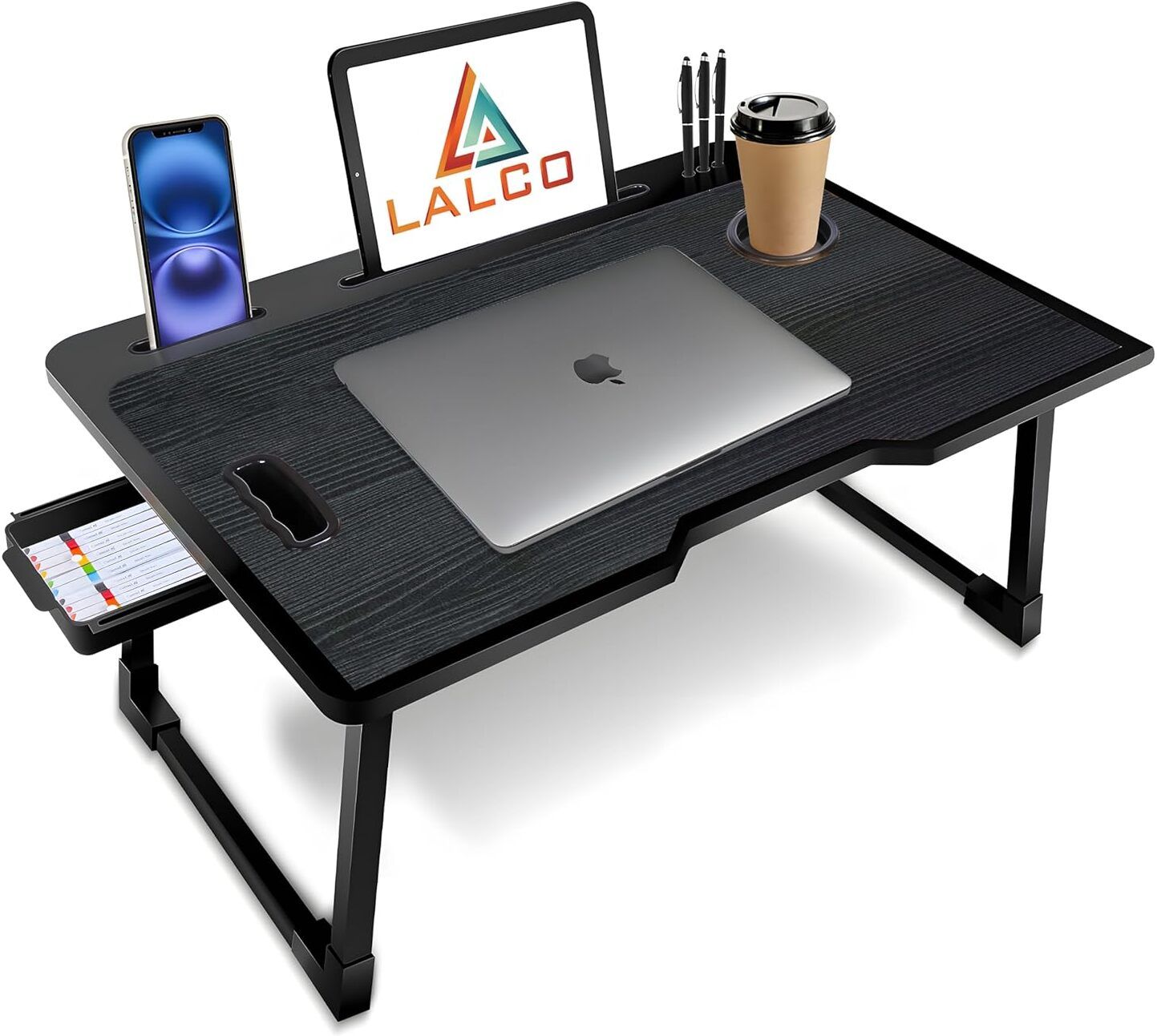 Multipal Foldable with Cup Holder, Study , Bed Plastic Portable Laptop Table-image-32