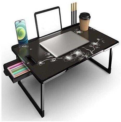 omlaa C Biding Black Flower Wood Portable Laptop Table-picture-13