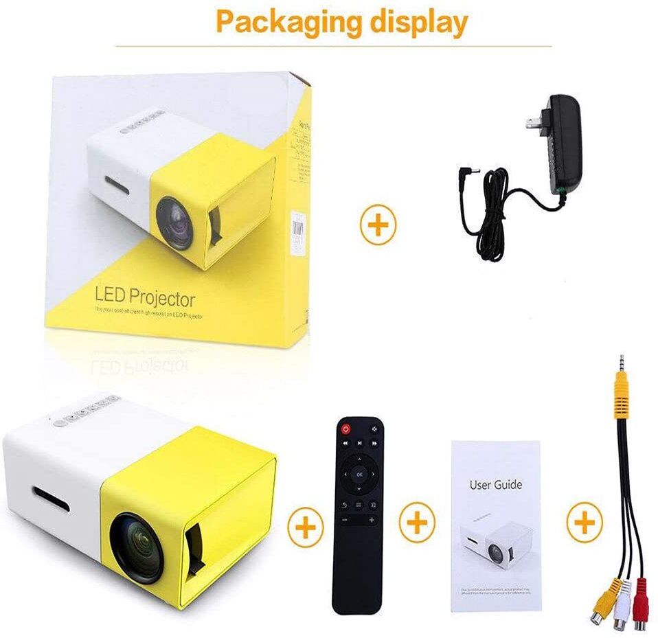 VOLTegIC Portable HDMI Projector for Video TV Movie 400 lm LED Corded & Cordless Portable Projector-image-30