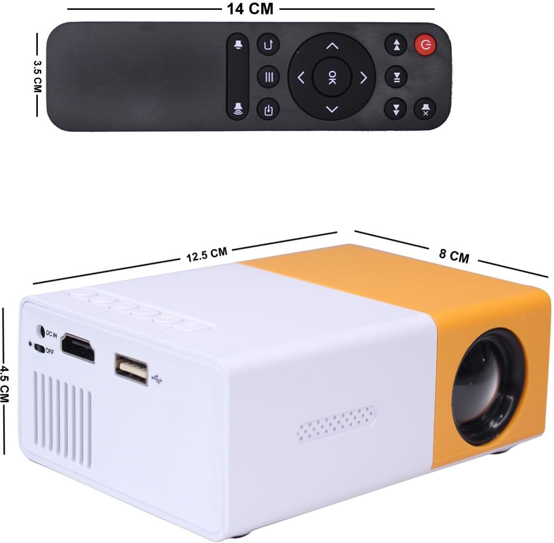 VOLTegIC Mini Projector LCD Low Power Projector for Kids 400 lm LED Corded & Cordless Portable Projector-image-7