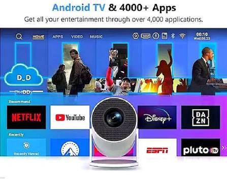 IMMUTABLE 4K Android Smart Projector Full HD 1080 YUGFHVU27 (2200 lm / Wireless / Remote Controller) Portable Projector-image-43