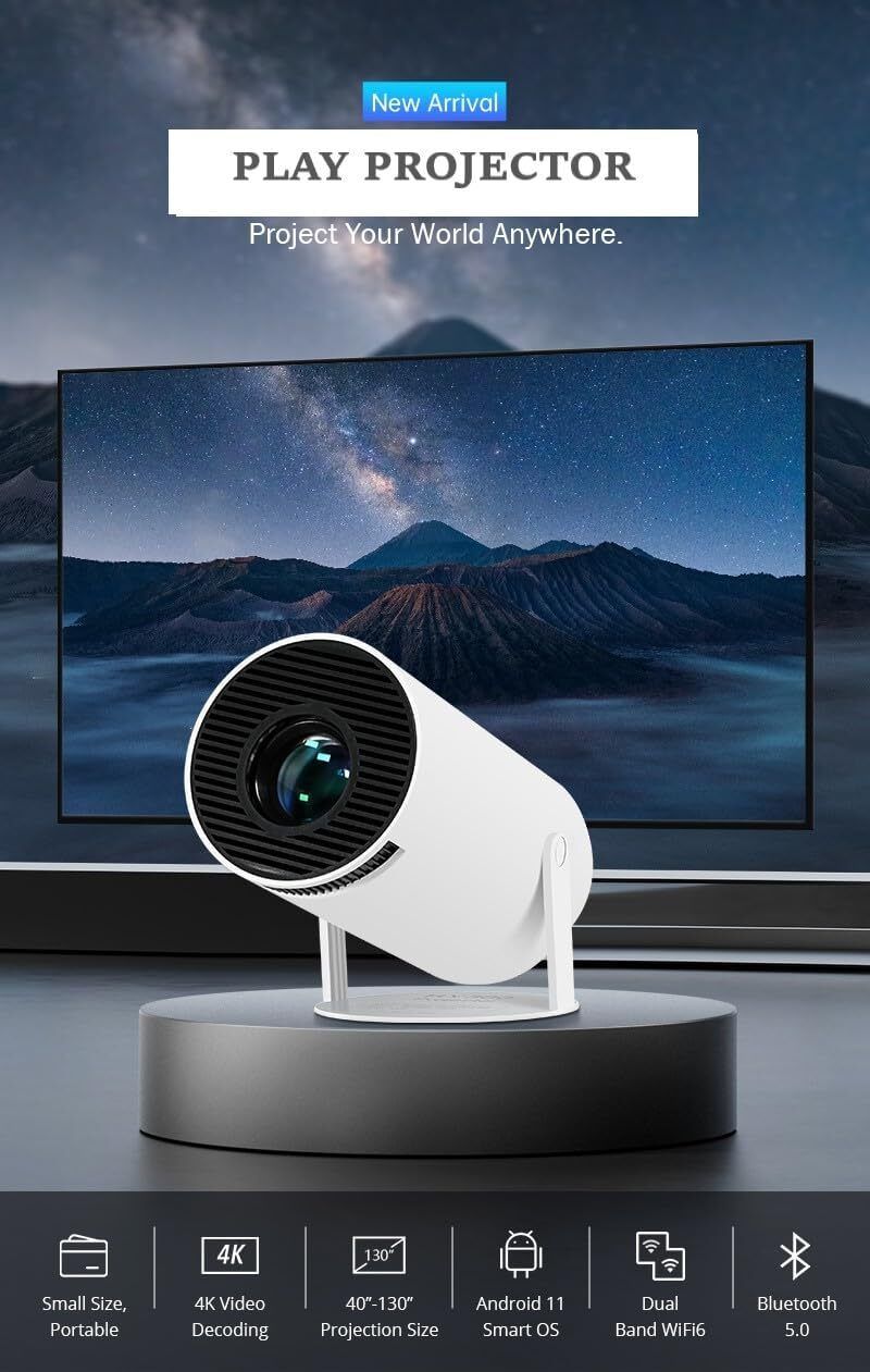 Voltegic Mini LED Projector with WiFi 5G Bluetooth 5.0 for Movies & Gaming (6000 lm / 1 Speaker / Wireless / Remote Controller) Portable Projector-image-20