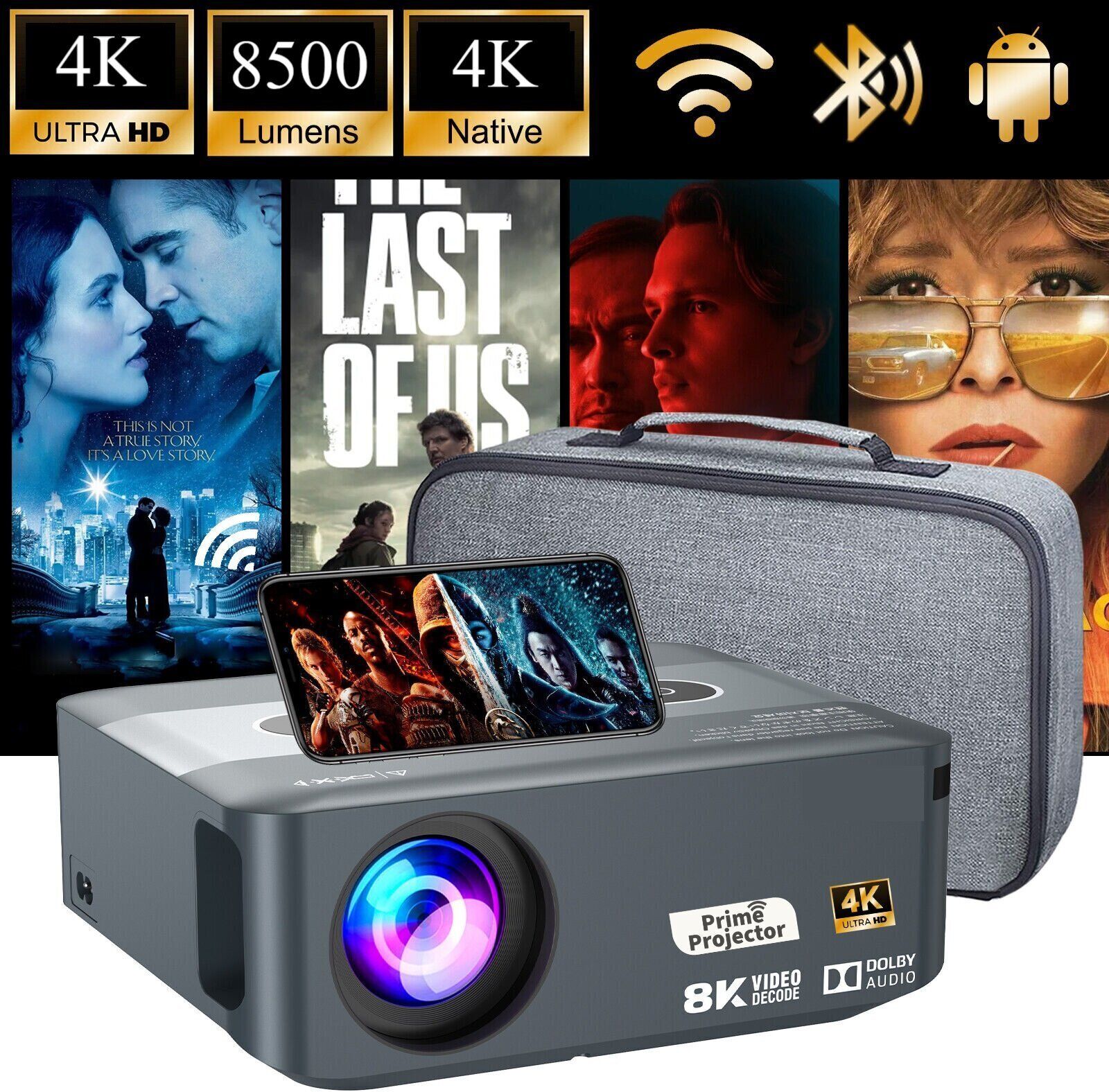 Prime Projector 4K 3D X Series X1 Mini Home Theatre Projector| 8500 Lumens 25000:01 C/R 8500 lm LED Corded Mobiles Portable Projector-image-21