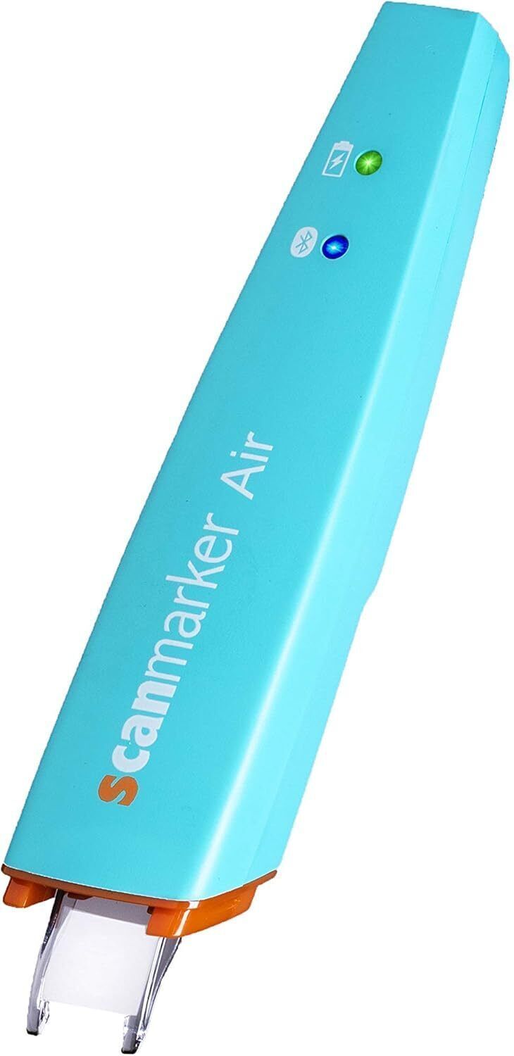Scanmarker Air Pen Scanner - OCR Digital Highlighter and Reader - Wireless (Turquoise) Corded Portable Scanner
