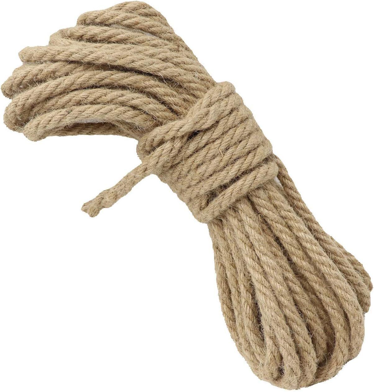Thick Jute Rope,Rassi, For Craft Projects, Natural Jute Rope 360 inch Post Rope