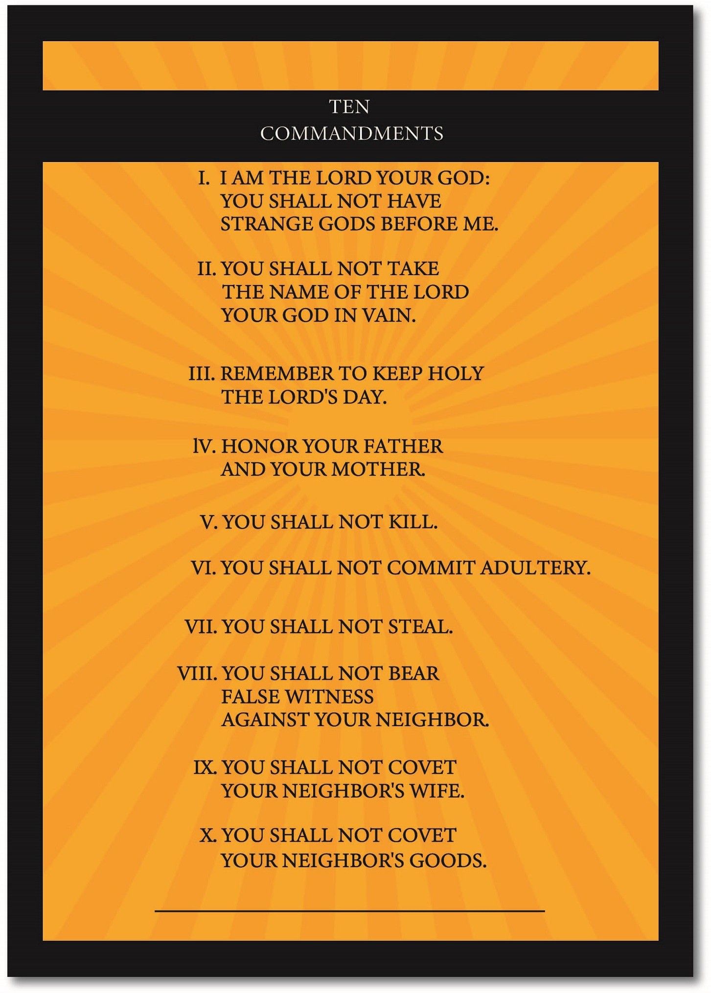 Ten Commandments I BIBLE I CATHOLIC I JESUS CHRIST Wall Poster A3 Fine Art Print-image-45