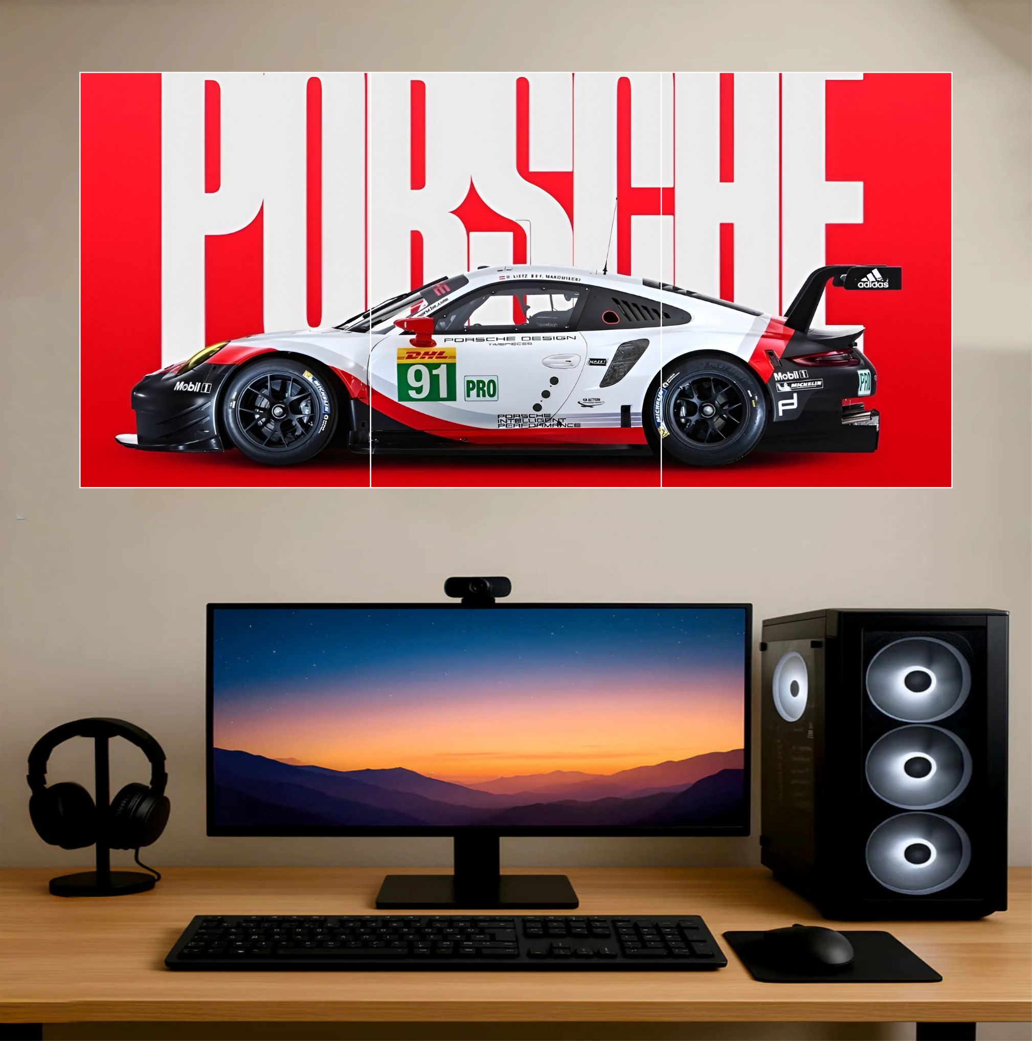 Porsche 911 Racing Car HD Wall Poster | Set of 3 (8x12 Inch Each) | High Quality Print for Room, Office & Gaming Setup | Unframed Wall Art Decor Photographic Paper-image-10