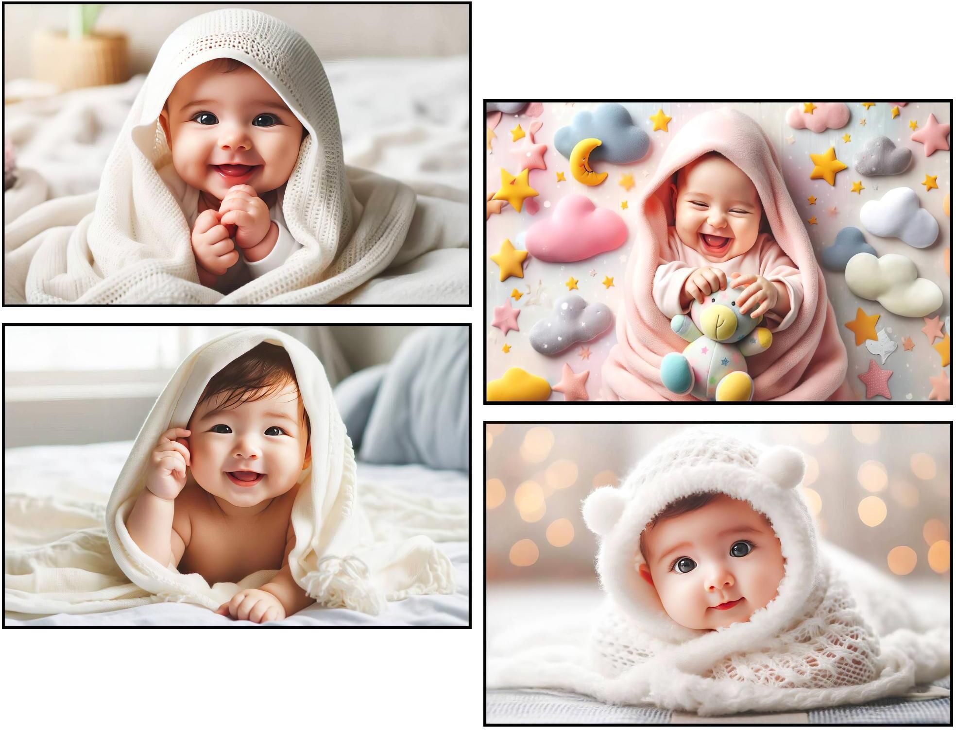 Smiling Baby Wall Pictures Set of 4 3D Poster-image-45