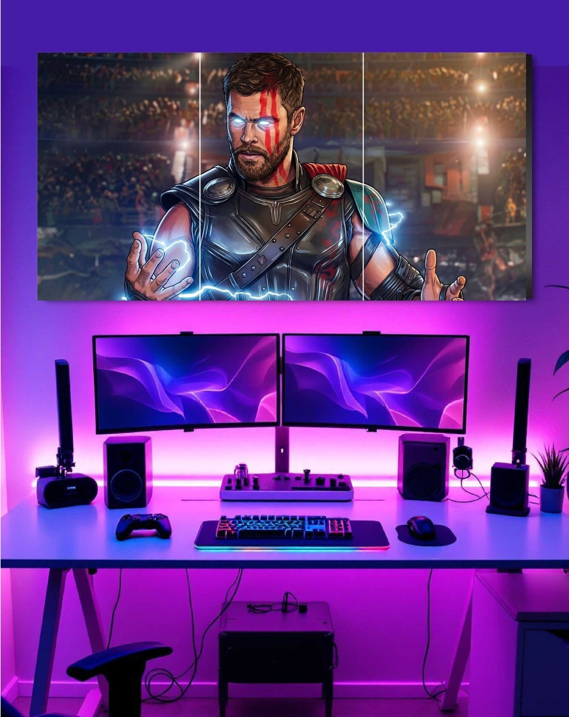 anylife Chris Hemsworth Thor Action Epic Cinematic Design 3pc split poster for home decor Photographic Paper-picture-10