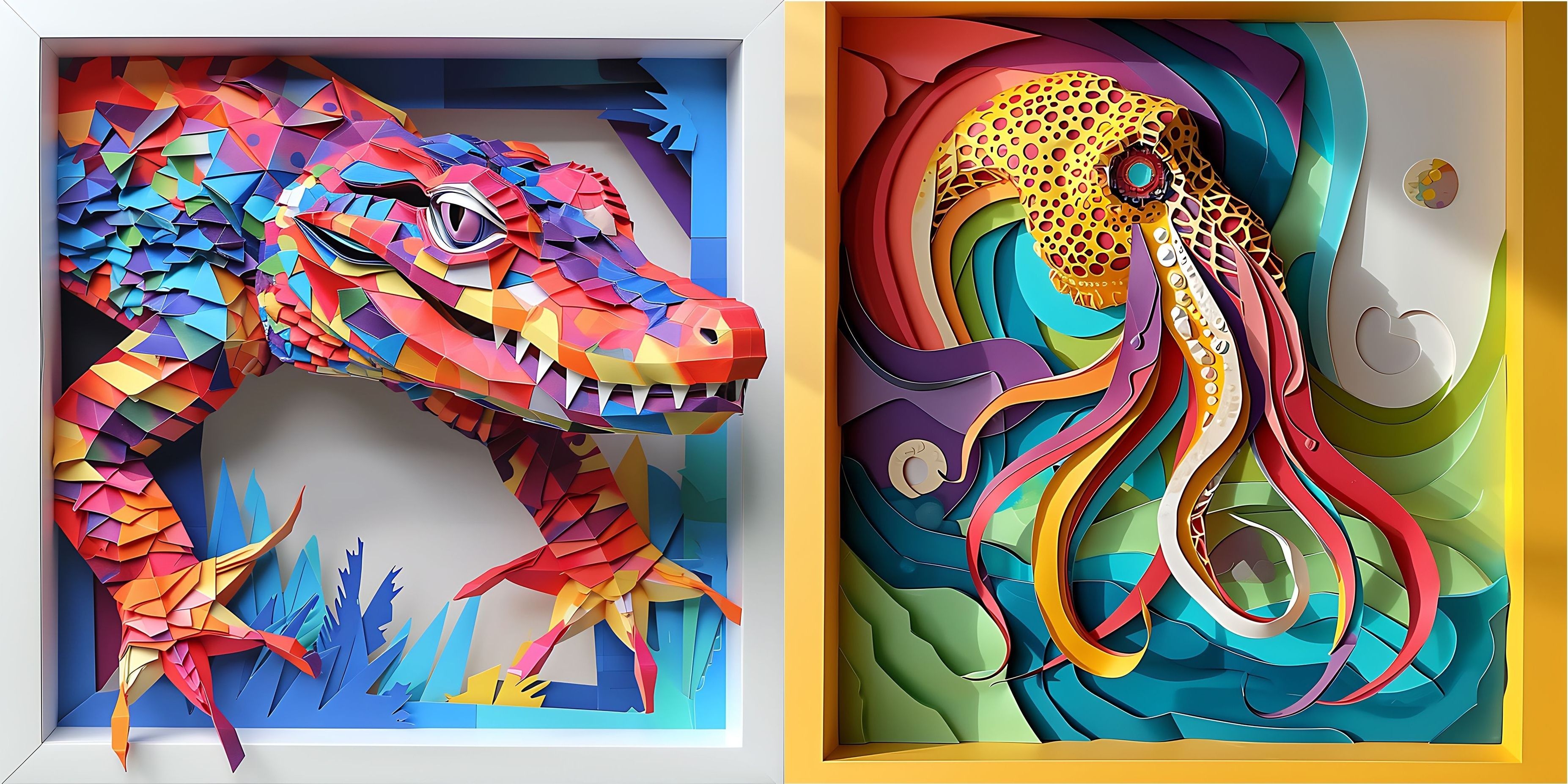 3D Animals Decorative Wall Poster Fine Art Print