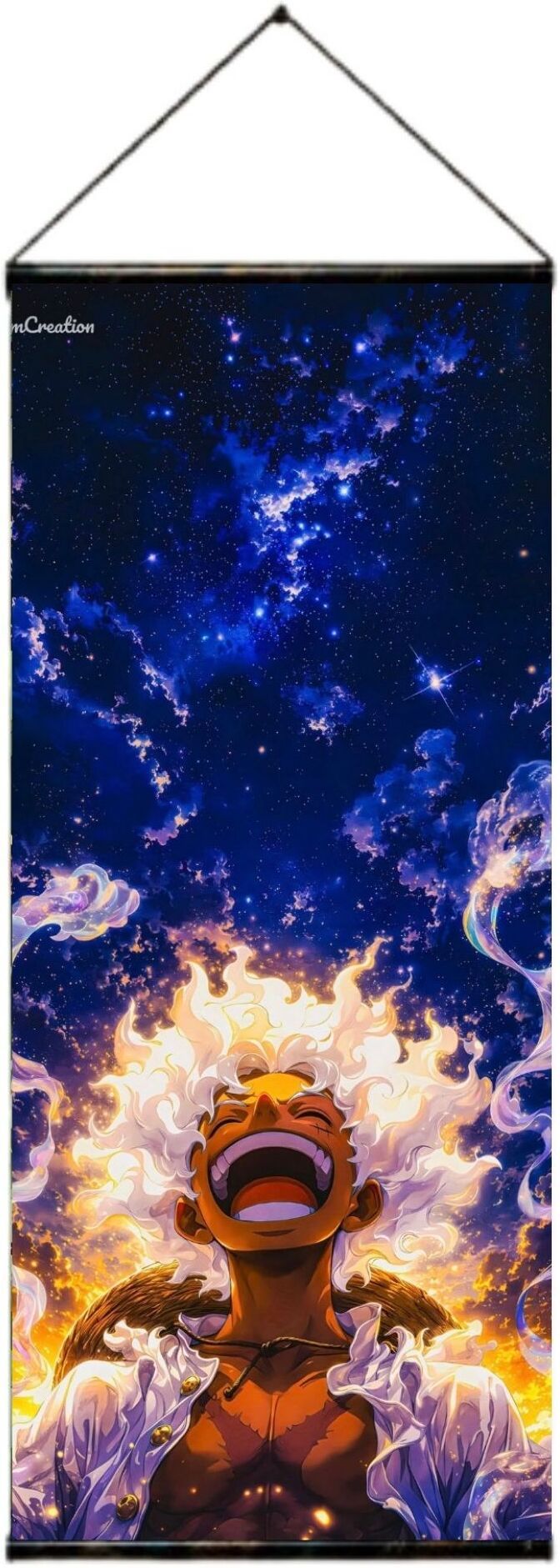 divine jewels One Piece Luffy Gear 5 SUN GOD NIKA Anime Wall Hanging Scroll Poster | Vivid Print Art, Hanging Scroll, Room Wall Decor, Starry Sky Design 3D Poster-picture-10