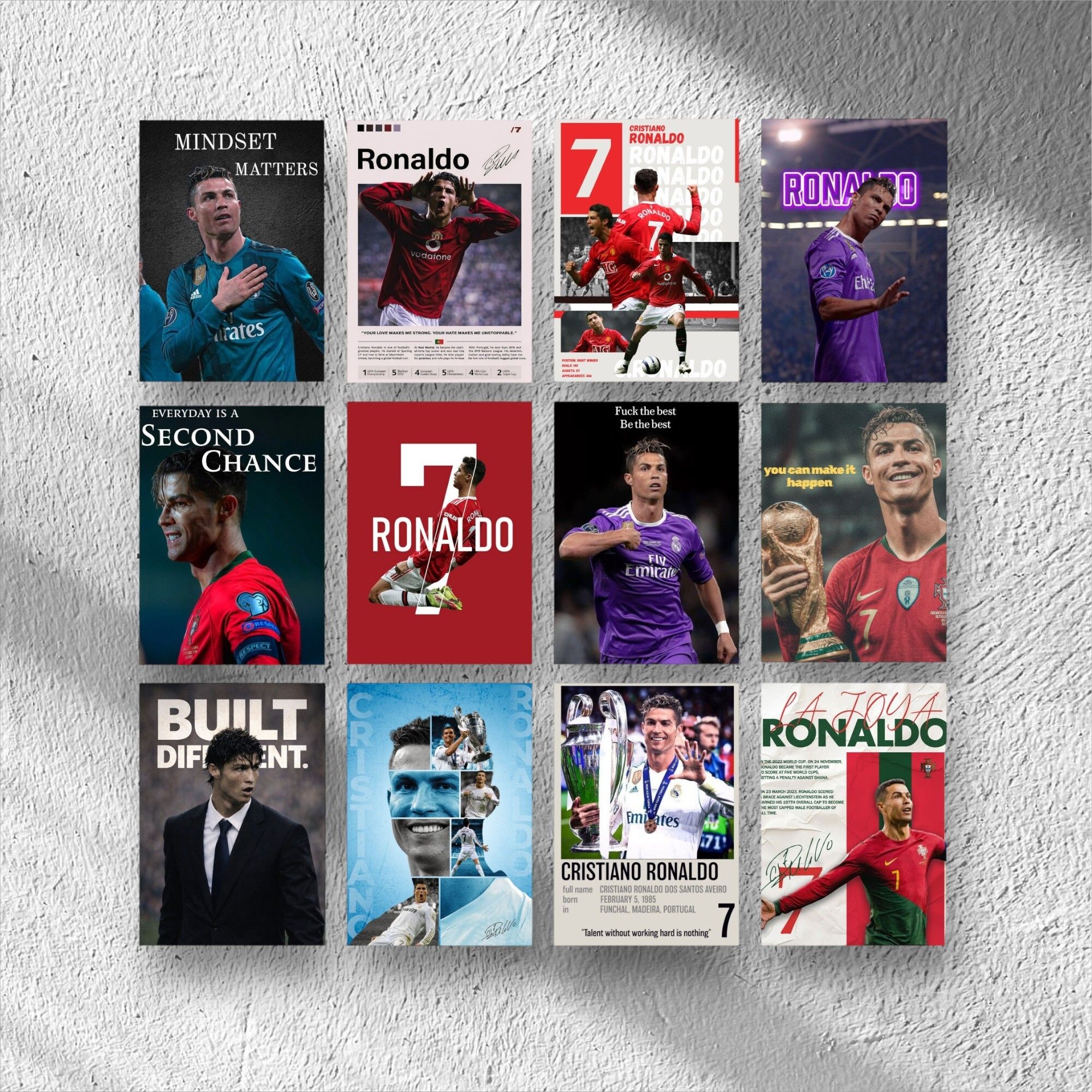 Cristiano Ronaldo Posters Pack of 12 A6 4x6 Inch | Premium Glossy Motivational Wall Posters for Bedroom, Gaming Room & Office Decor Paper Print-image-36