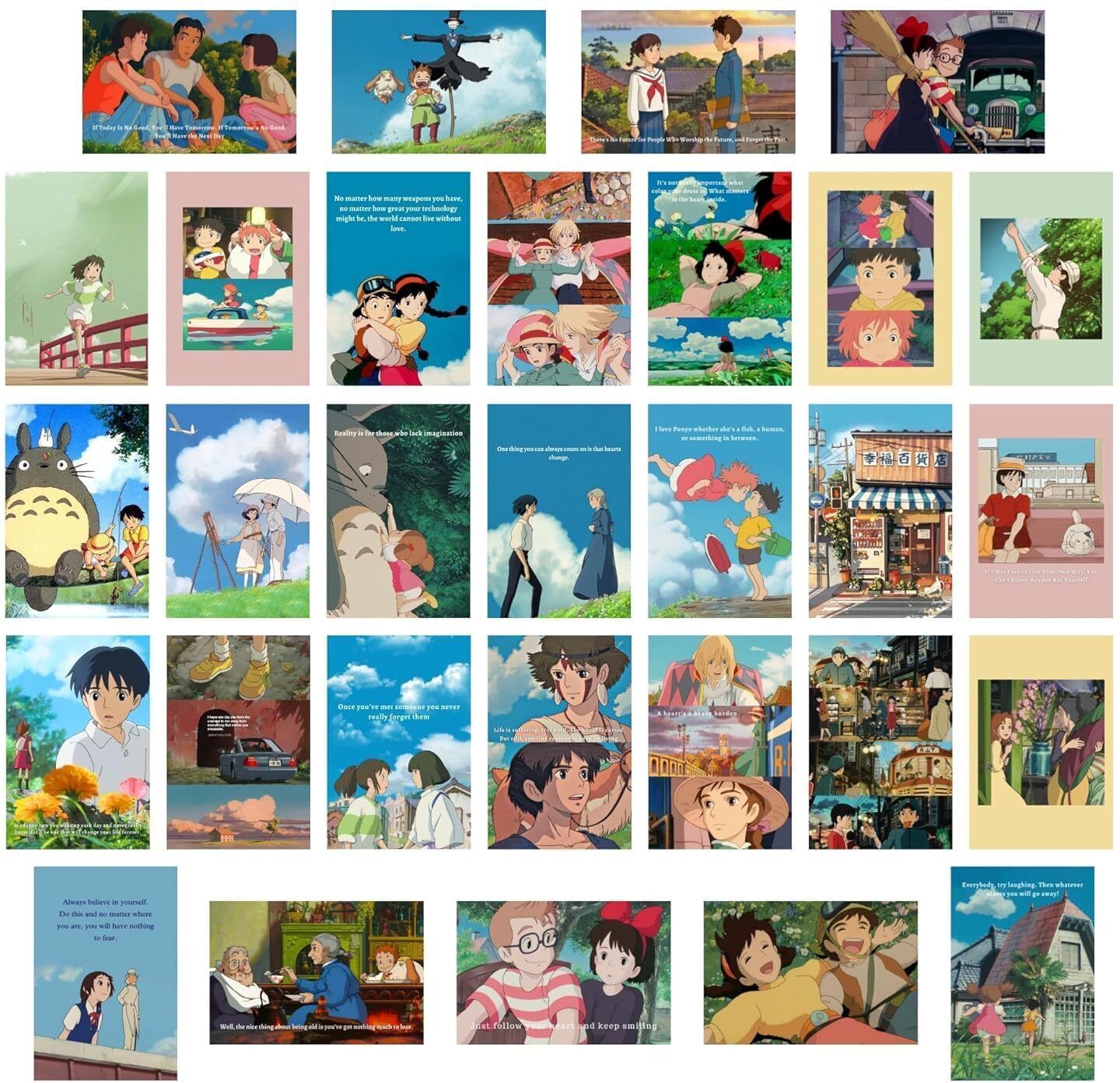 obita Paper Anime Wall Art Posters, Studio Ghibli, Cartoon, 10L x 15W cm, Set of 30 | Wall Collage Kit, aesthetic posters | Room Decor Photo Collection| Posters for Room Decoration Fine Art Print-picture-11