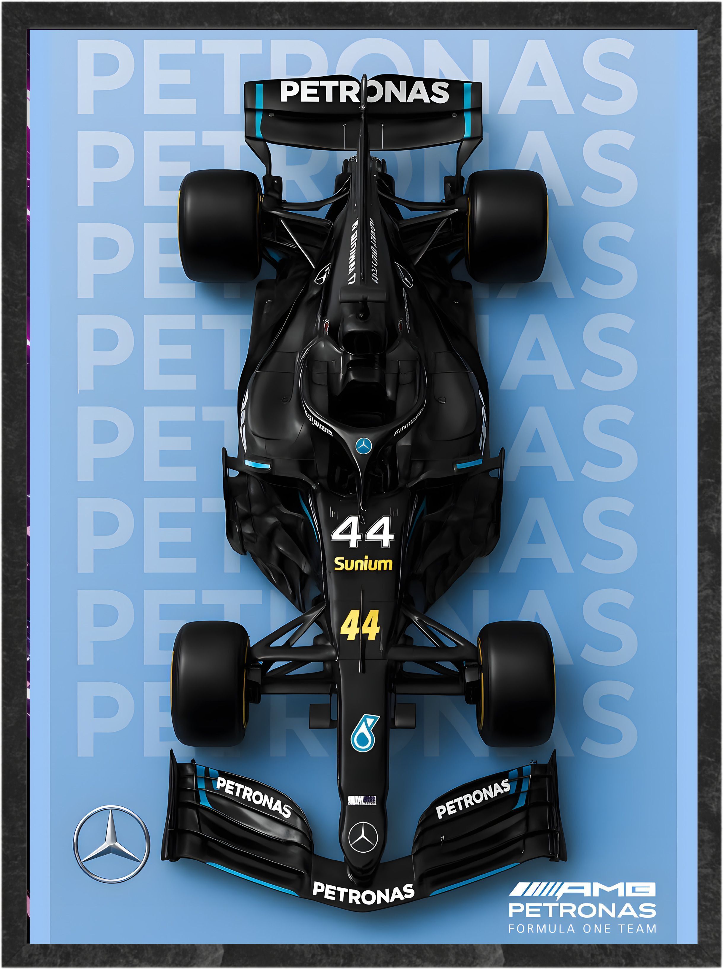 Elite Mercedes-AMG Formula One Team F1 Racing Car 3D Photo Frame Poster Paper Print-image-10