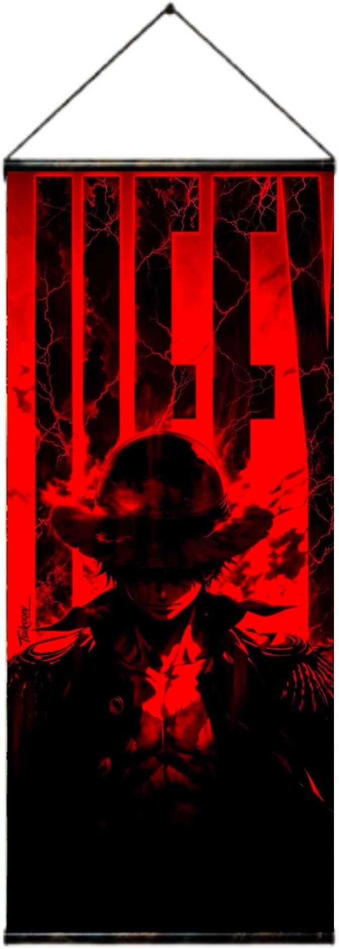 Luffy Anime Wall Scroll Hanging Poster, Red and Black | One Piece Theme, Vertical Banner, Room Decor, Vivid Print, Easy to Hang 3D Poster-image-10