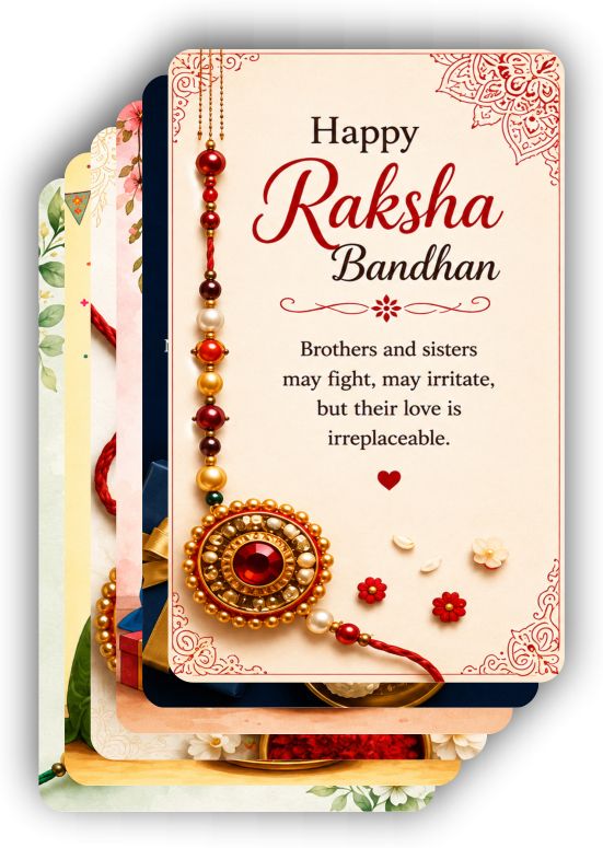 Raksha Bandhan Card And With Glue Dots Paper Print-image-44