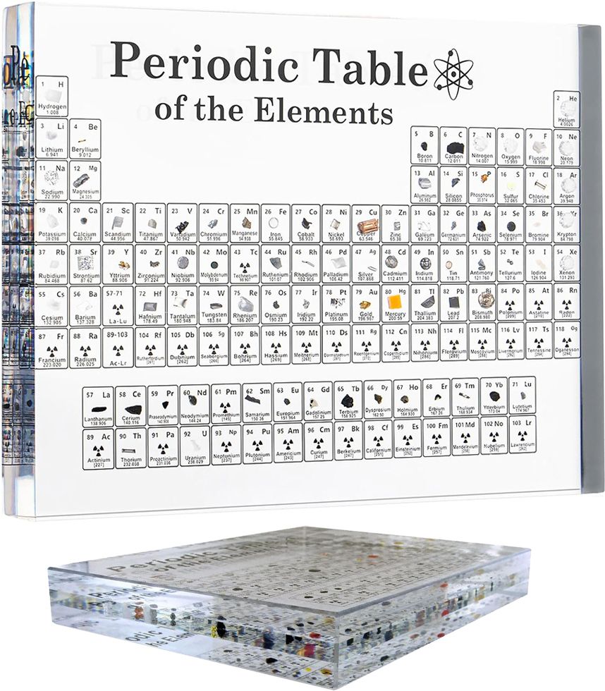 Large 3D Periodic Table of Elements Chart - Real 83 Elements Inside, 21 CM x 14 CM Acrylic Glass Poster - Educational Science Chemistry Gift, Perfect for Learning and Decor 3D Poster-image-8