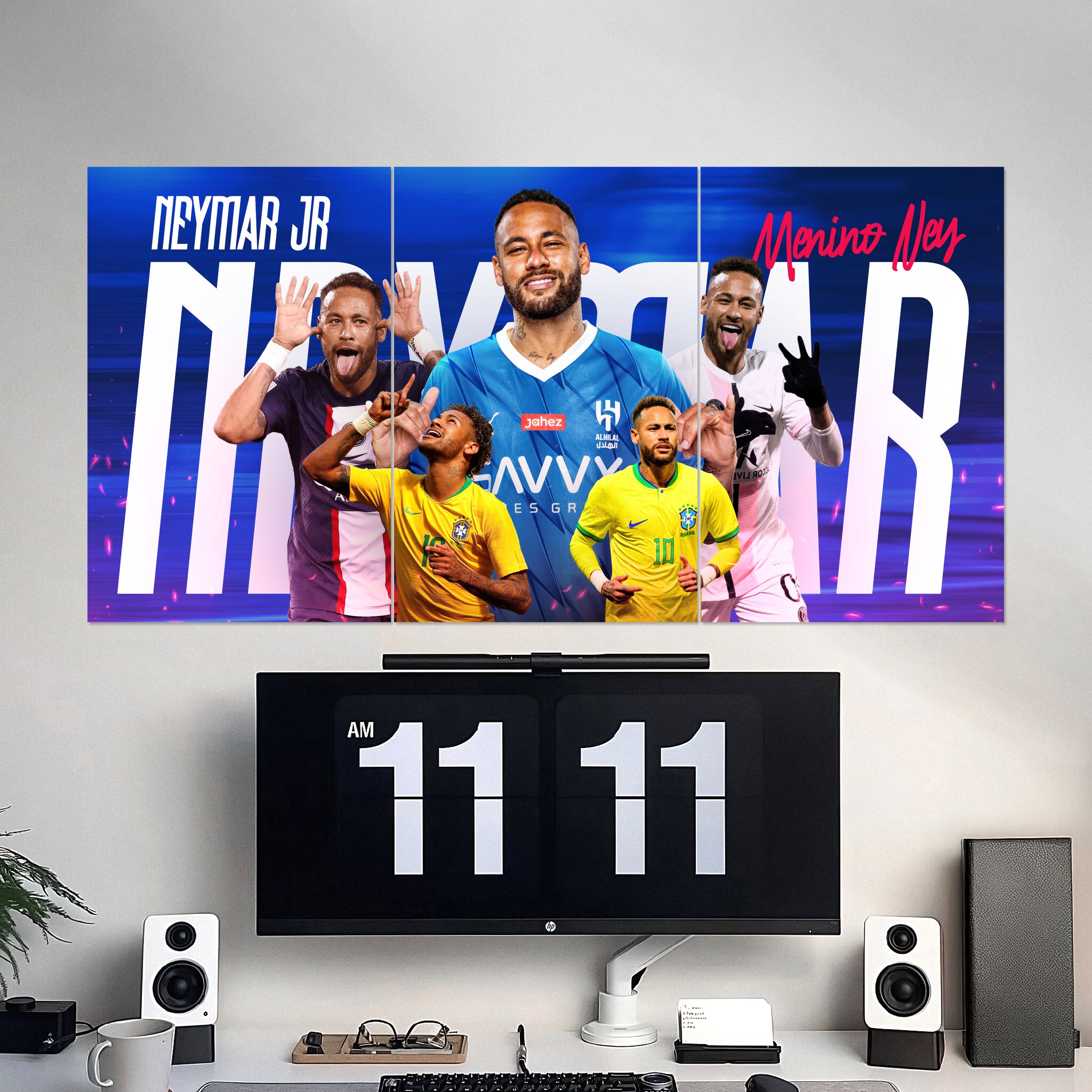 Neymar Jr. 3-Split Wall Poster Set – 12x18 Inch Each (36x18 Inch Combined) | Iconic Football Player Decor | Perfect for Sports Fans, Bedroom, Study Room, Gaming Room Fine Art Print-image-26
