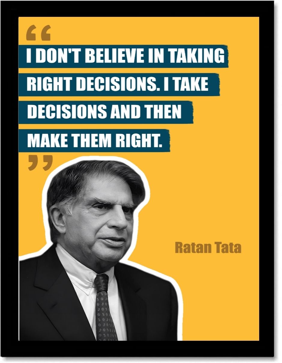 Ratan tata Motivational Quotes frames for OFFICE & STUDENT- Framed Posters - Quotes Wall Frames - Photos with Quotes= Paper Print-image-16