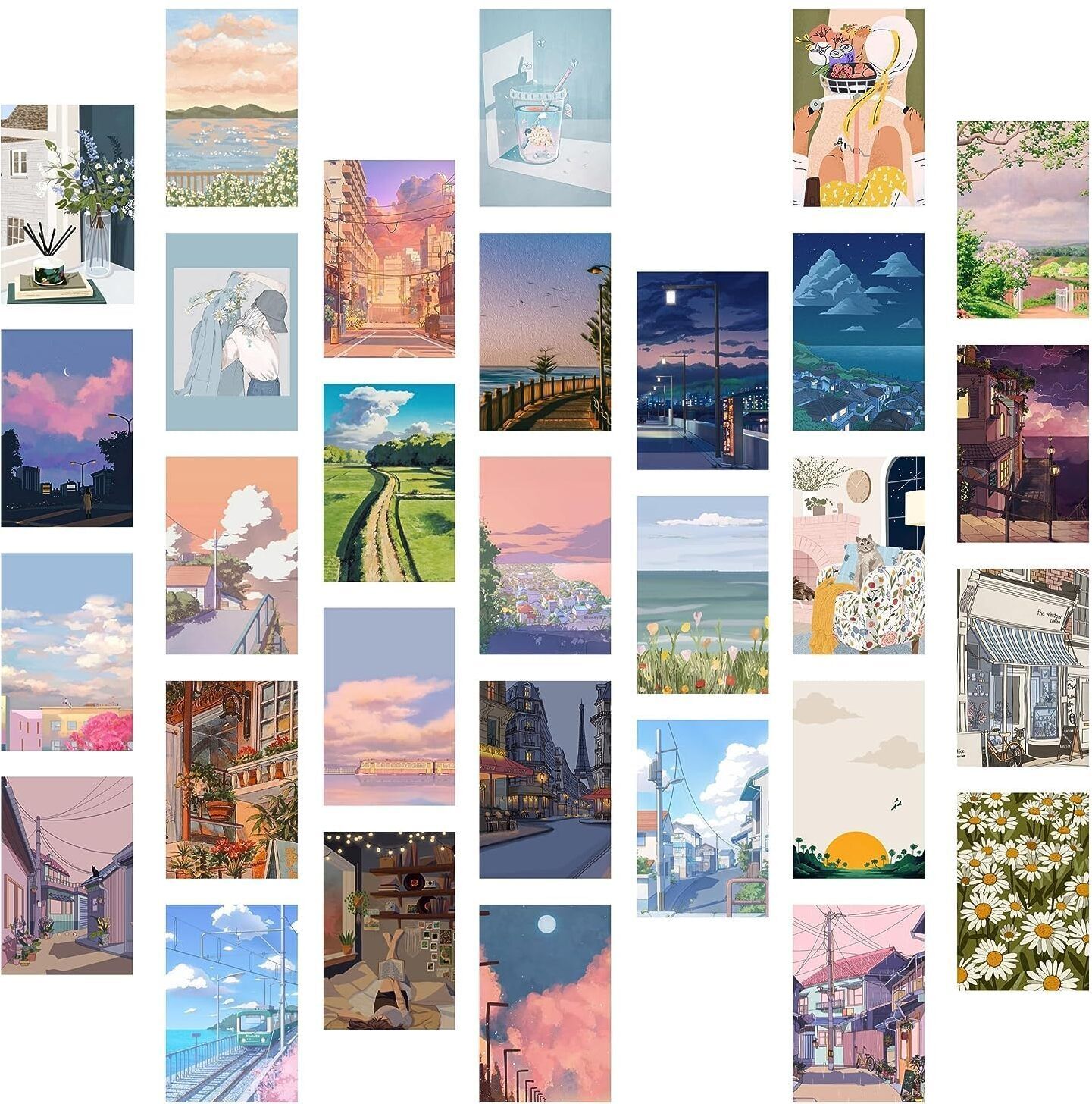 Paper Anime Wall Art Posters, Multicolor, Cartoon, 10L x 15W cm, Wall Poster Set of 30 Fine Art Print-image-16