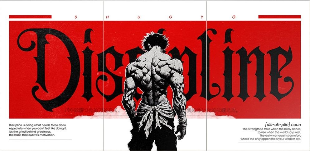 Discipline Motivational Split Poster I 3 Panel A4 Size| Bodybuilding & Mindset Poster I 300 GSM Premium Inspirational Wall Art for Office, Gym & Study Room Photographic Paper-image-36