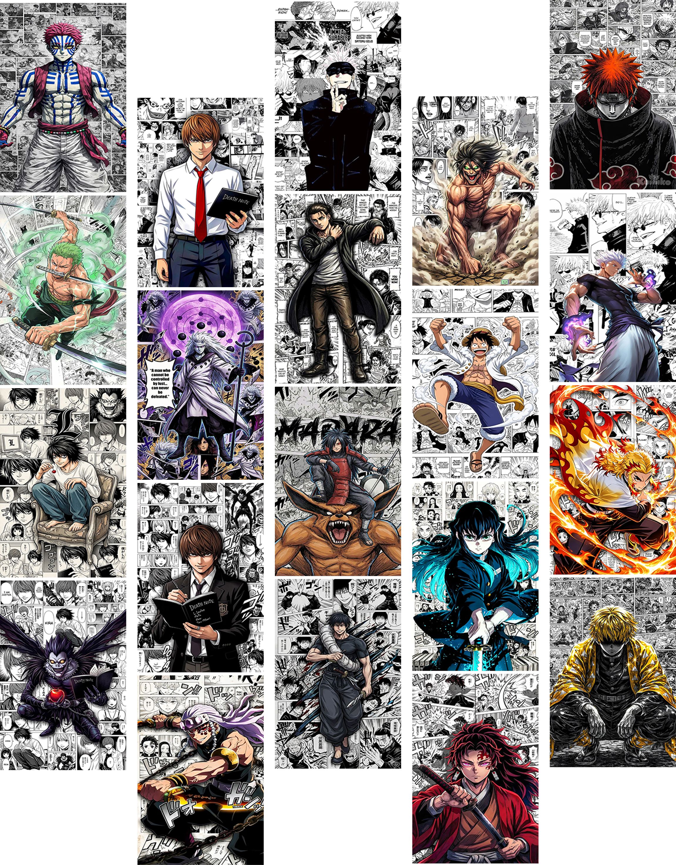 Anime Manga Poster Set of 20 (4x6 Inch) | Japanese Comic & Aesthetic Wall Art Prints | Otaku Room Decor for Bedroom, Desk & Gallery Wall Paper Print-image-8