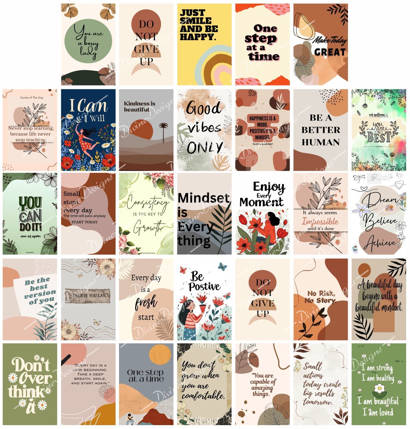 art kafe Pack of 33 GOOD VIBES Wall Collage Kit Posters | Posters for Wall Decoration | Wall Art For Bedroom, Office, Living room, (6 inch X 4 inch) Set of 33 Inspire Prints Vinyl-picture-13