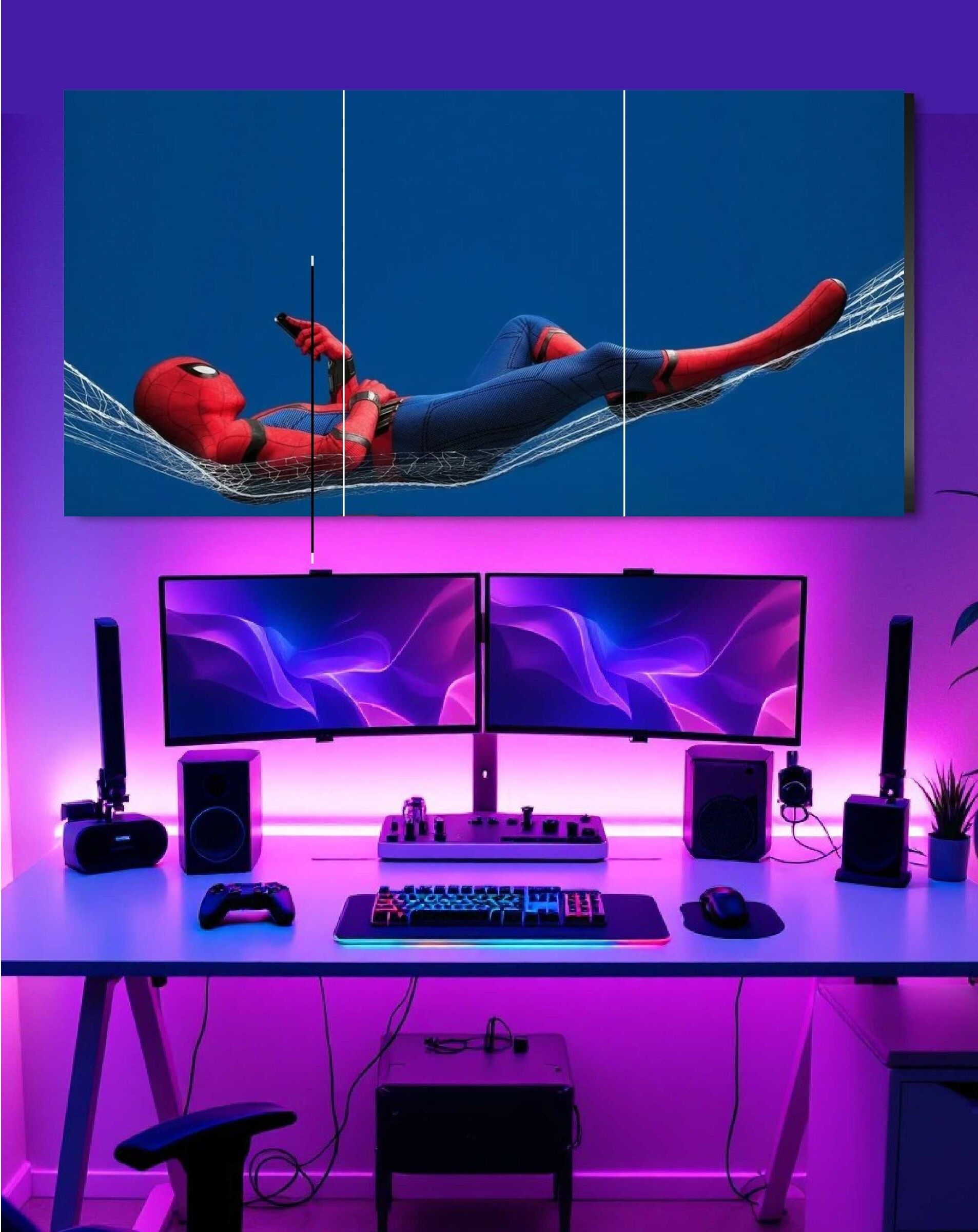 Marvel Cinematic Universe Peter Parker Relaxed Aesthetic 3pc split poster for home decor Photographic Paper-image-11