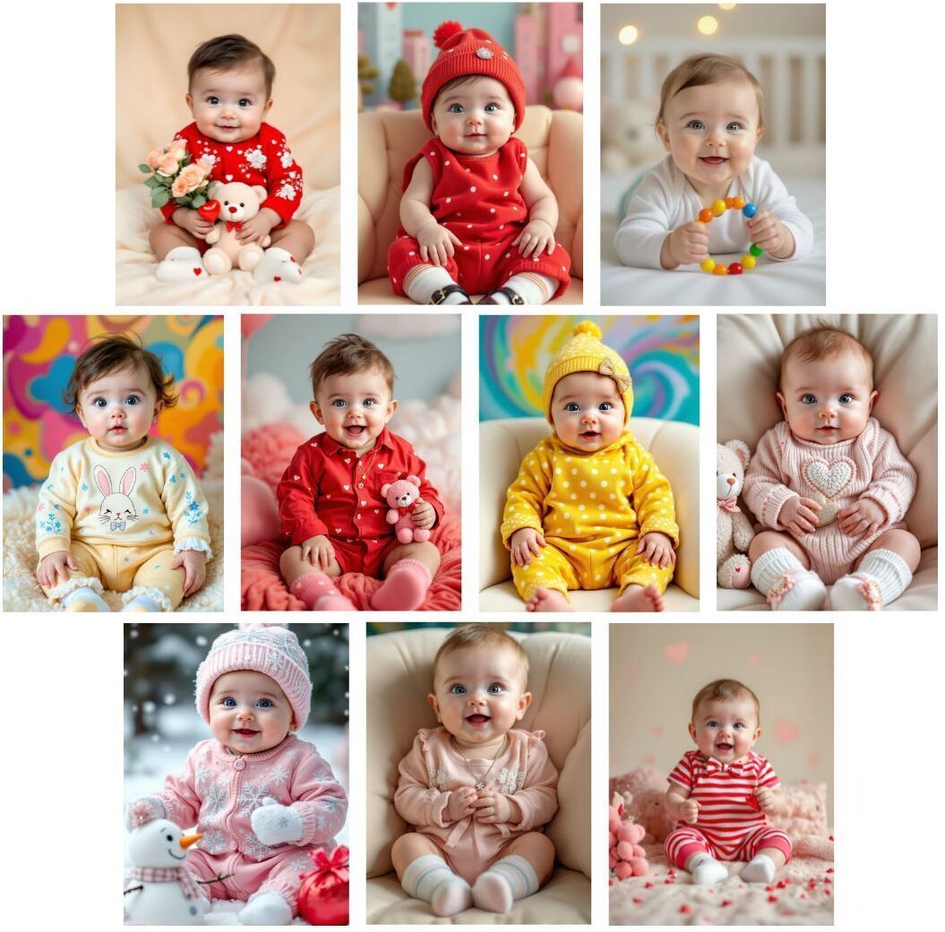 Set of 10 Cute Baby Combo Posters | Smiling Baby Poster | Poster for Pregnant Women | HD Baby Wall Poster for Room Decor (A4 Size, 300 GSM Thick Photo Paper, Unframed, Rolled) Photographic Paper-image-18