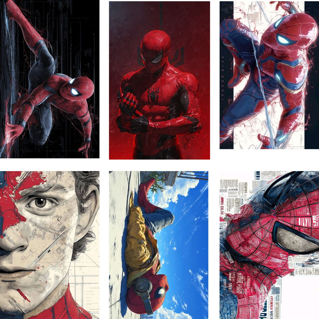 AADHYA RETAILS Spider-Man Multi Verse Artistic Wall Posters Pack of 6 A4 Size 8.2x11.7 Inch Each Ultra Thick 400 GSM Cardstock Premium HD Tom Holland Comic Graphic Art Prints Set for Bedroom Gaming Room and Marvel Fans Unframed Fine Art Print-image-27